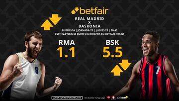Real Madrid vs. Baskonia: horario, TV, pronósticos, estadísticas y clasificación