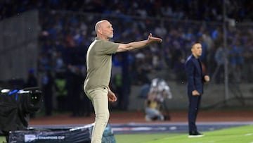 Vancouver Whitecaps' Danish head coach Jesper Sorensen gestures during the CONCACAF Champions Cup final football match between Mexico's Cruz Azul and Canada's Vancouver Whitecaps at the Olimpico Universitario Stadium in Mexico City on June 1, 2025. (Photo by Victor Cruz / AFP)