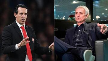 Unai Emery, entrenador del Arsenal, y Mourinho, posible sustituto.