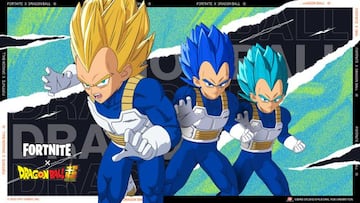 Arte oficial de la skin de Vegeta, de Dragon Ball Super, en Fortnite