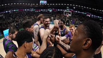 El Unicaja, tras vencer al Manresa.