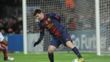 Messi, en el momento de su &uacute;ltimo golpeo.