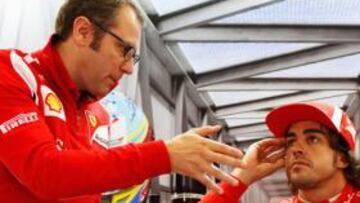 <b>PISAR EL ACELERADOR. </b>Domenicali cree que los técnicos deben ofrecer a Alonso y Massa un coche con mejores prestaciones.