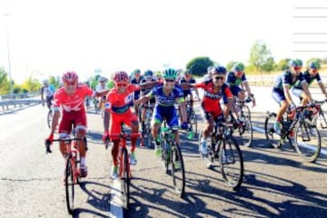 Jonathan Restrepo, Nairo Quintana, Esteban Chaves y Darwin Atapuma.