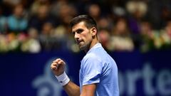 Novak Djokovic celebra un punto.