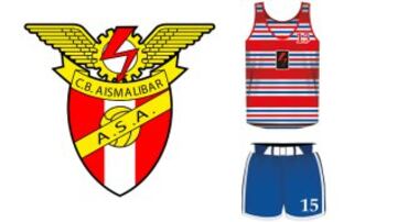 Escudo y uniforme del CB Aismalibar.