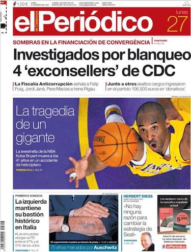 Los medios se vuelcan por la muerte de Kobe Bryant