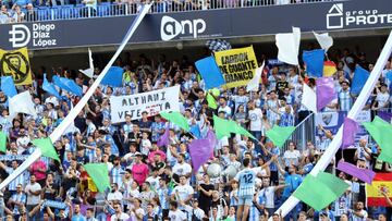 imagen retrospectiva de afici&oacute;n en La Rosaleda.