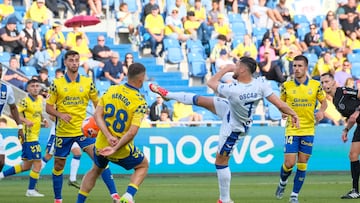 Herzog y Oscar durante el partido de la jornada 37 de LaLiga EA Sports.