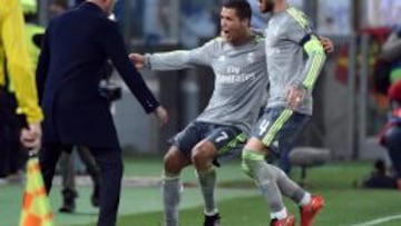 Cristiano celebra su gol ante el Roma.