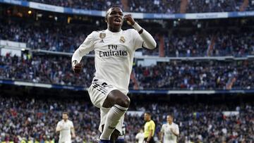 Vinicius, durante un partido del Real Madrid.
