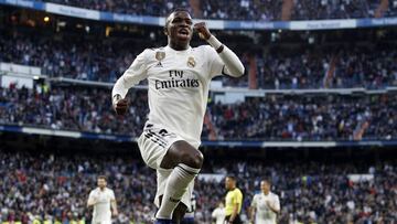 Vinicius, durante un partido del Real Madrid. 