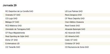 Calendario completo con las 42 jornadas de la Segunda División 2018-2019