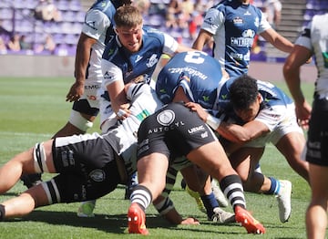 Imagen durante la final de la Copa del Rey 2025 de rugby entre el Valladolid Rugby Asociaci¨®n Club y el Inexo El Salvador en el estadio Jos¨¦ Zorrila.