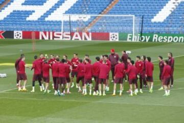 Entrenamiento del Atlético en el Bernabéu