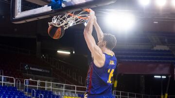 Pau Gaso, durante un partido contra el Joventut de cuartos de final de la Liga Endesa.