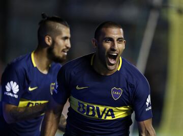 Buenos Aires 06 Mayo 2018, Argentina
SUPERLIGA 2018
Boca Juniors vs Union de santa Fe, en el Estadio La Bombonera.
Gol y festejo de Ramon Abila de Boca Juniors
Foto Ortiz Gustavo