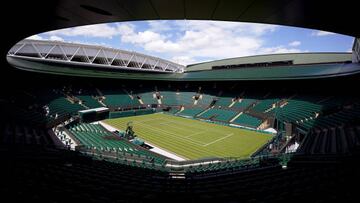 A general view of court number one ahead of the 2022 Wimbledon Championship at the All England Lawn Tennis and Croquet Club, Wimbledon. Picture date: Sunday June 26, 2022. (Photo by Zac Goodwin/PA Images via Getty Images)