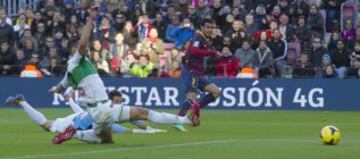 Jornada 18. BARCELONA-ELCHE 
Gol de Pedro. 2-0.