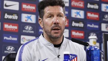 Simeone, entrenador del Atlético, en rueda de prensa.