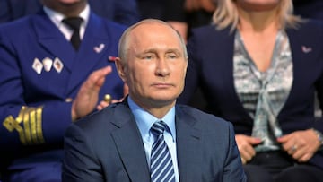 Russian President Vladimir Putin attends a forum held by the All-Russian Popular Front group in Moscow