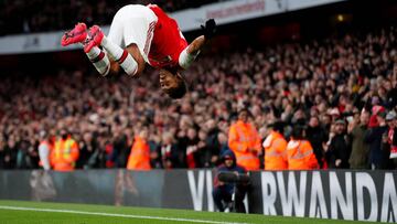 El delantero gabonés del Arsenal, Pierre-Emerick Aubameyang, durante un partido.
