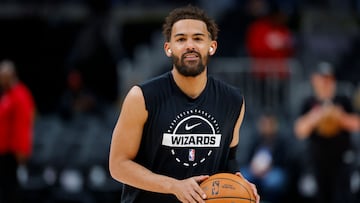 ATLANTA, GEORGIA - FEBRUARY 24: Trae Young #3 of the Washington Wizards warms up prior to the game against the Atlanta Hawks at State Farm Arena on February 24, 2026 in Atlanta, Georgia. NOTE TO USER: User expressly acknowledges and agrees that, by downloading and or using this photograph, User is consenting to the terms and conditions of the Getty Images License Agreement. Todd Kirkland/Getty Images/AFP (Photo by Todd Kirkland / GETTY IMAGES NORTH AMERICA / Getty Images via AFP)