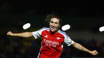 Soccer Football - Women's Champions League - Second Round - Second Leg - Arsenal v Hacken - Meadow Park, Borehamwood, Britain - September 26, 2024 Arsenal's Mariona Caldentey celebrates scoring their second goal Action Images via Reuters/Matthew Childs