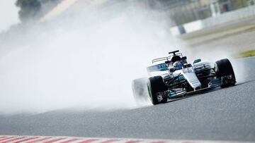 Formula One - F1 - Test session - Barcelona-Catalunya racetrack in Montmelo, Spain - 2/3/17. Mercedes' Valtteri Bottas in action. REUTERS/Albert Gea