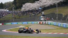 Suzuka (Japan), 06/04/2024.- Red Bull Racing driver Max Verstappen of Netherlands in action with view of cherry blossoms during the Qualifying for the Formula 1 Japanese Grand Prix at the Suzuka International Racing Course in Suzuka, Japan, 06 April 2024. The 2024 Formula 1 Japanese Grand Prix is held on 07 April. (Fórmula Uno, Japón, Países Bajos; Holanda) EFE/EPA/FRANCK ROBICHON
