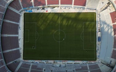 Vista aérea del avance de las obras del Spotify Camp Nou.