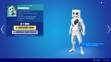 Un vistazo de cerca al skin Marshmello