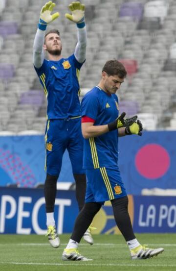 Último entrenamiento de España antes de su debut en la Eurocopa