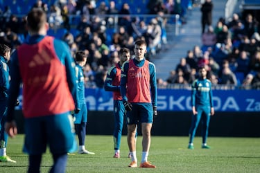 Bazdar, durante el entrenamiento.