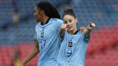 NEWCASTLE, AUSTRALIA - FEBRUARY 22:  Gonzalez Rodriguez (Esther) of Spain celebrates a goal during the Cup of Nations Match between Czechia and Spain at McDonald Jones Stadium on February 22, 2023 in Newcastle, Australia. (Photo by Scott Gardiner/Getty Images)