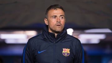 Luis Enrique en el Etihad Stadium.