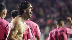 FORT LAUDERDALE, FLORIDA - MAY 18: Leonardo Campana #8 of Inter Miami celebrates his goal during the second half against the D.C. United at Chase Stadium on May 18, 2024 in Fort Lauderdale, Florida.   Carmen Mandato/Getty Images/AFP (Photo by Carmen Mandato / GETTY IMAGES NORTH AMERICA / Getty Images via AFP)