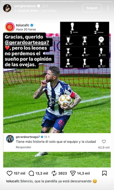 Sergio Ramos arremete contra Toluca: “Los leones no perdemos el sueño por las ovejas”