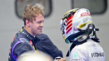 Sebastian Vettel, contento con su segundo puesto.