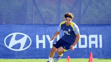 Julián Alvarez, en la sesión del Atlético.