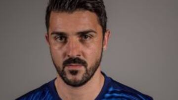 David Villa con la nueva camiseta del New York City FC.