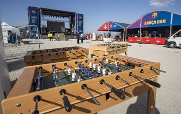 Ya están preparadas las Fan zones del Sevilla y Barça