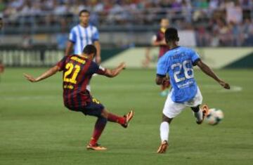 Liga Bbva. Málaga - Barcelona. 0-4. Primer gol de Adriano.