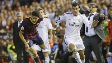 Bartra y Bale durante la final de la Copa del Rey en 2014.