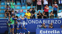 07/05/23  PARTIDO SEGUNDA DIVISION
PONFERRADINA - MALAGA 
Yuri da Souza de la SD Ponferradina celebra el segundo gol de su equipo 