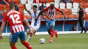 Javi Rubio, durante su debut ante el Lugo en 2020.