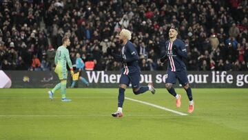Neymar da Silva Santos Junior - Neymar Jr (PSG) scored a penalty goal, reacted, celebration, Mauro ICARDI (PSG), Benjamin LECOMTE (AS Monaco) during the French championship L1 football match between Paris Saint-Germain and AS Monaco on January 12, 2020 at