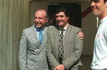 Ruiz-Mateos con el entrenador del Rayo, Juande Ramos en 1999.