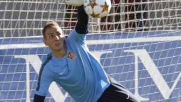 SE APLICA. Oblak, durante una sesi&oacute;n de entrenamiento.
 