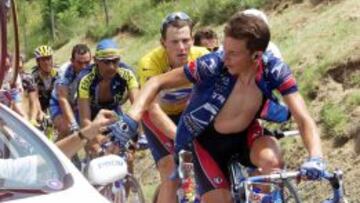 Tyler Hamilton en su &eacute;poca del US Postal, junto a Lance Armstrong.